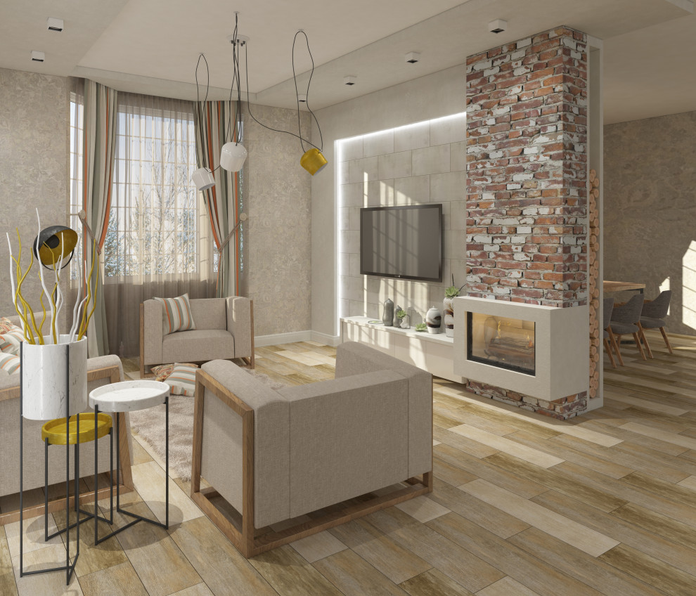 Обложка проекта: Гостиная в стиле рустик