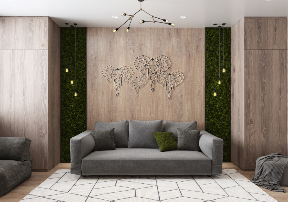 Современная студия в дереве)