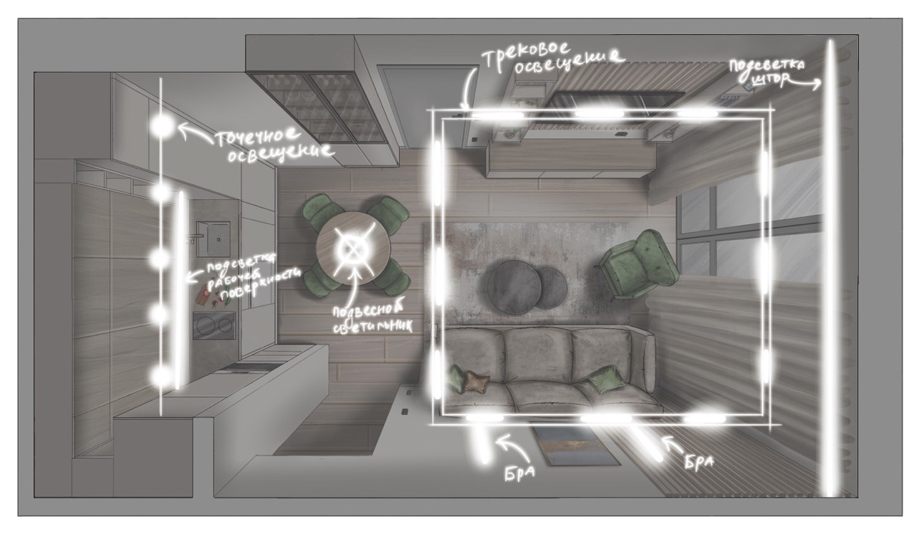 план светильников