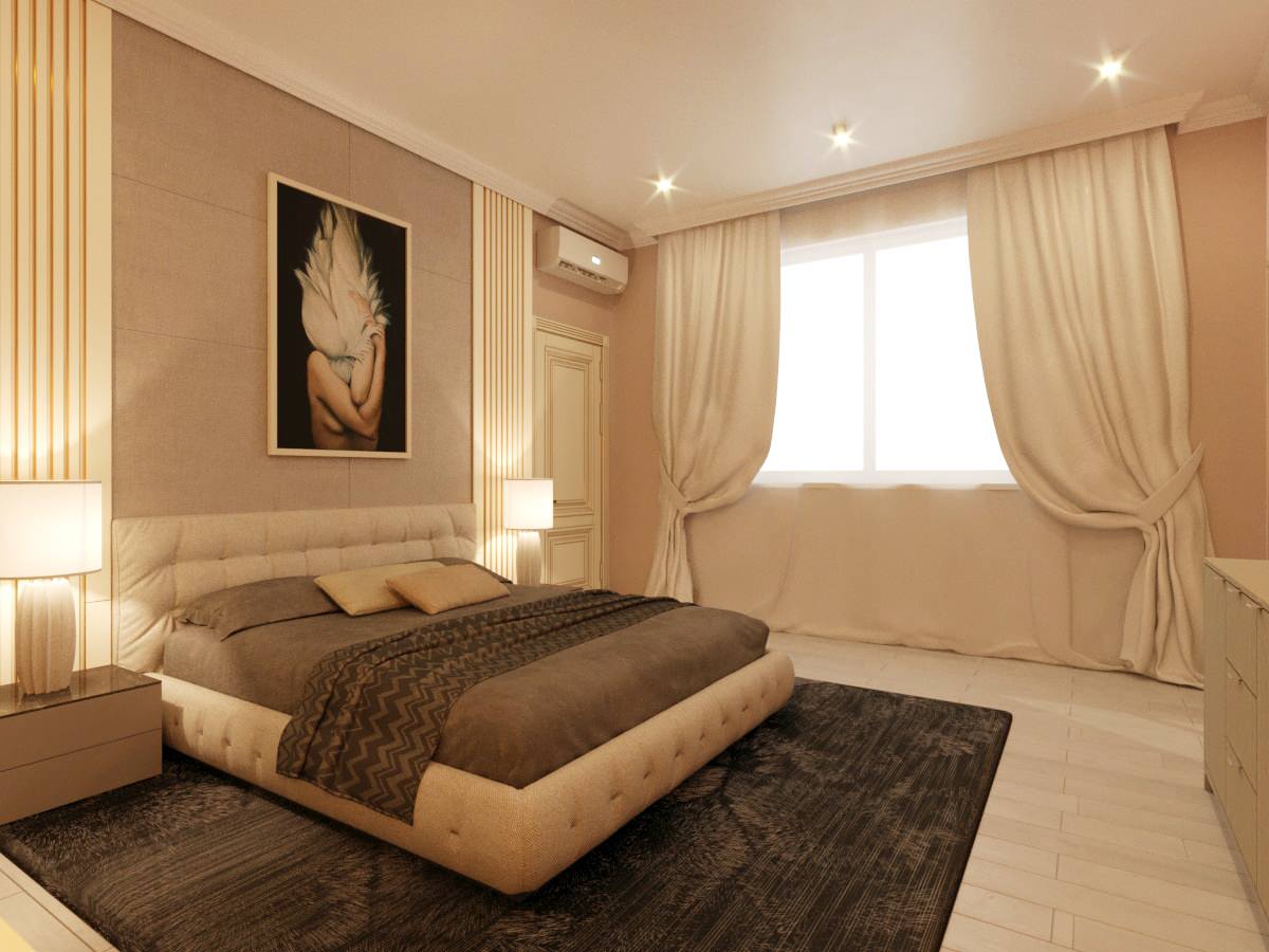 Спальная в частном доме площадью 250м2