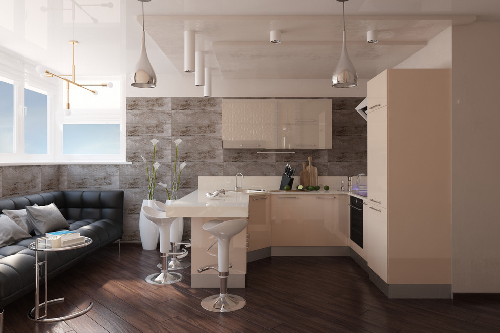 Дизайн двухкомнатной квартиры в стиле хай-тек