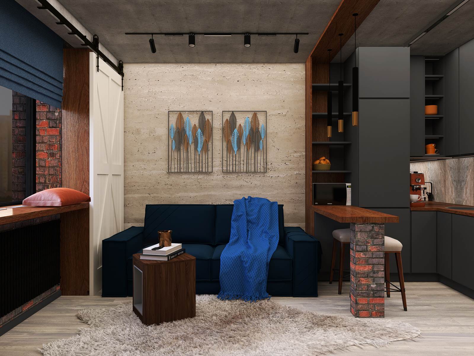 Обложка проекта: Квартира-студия для студента 24,8 кв.м