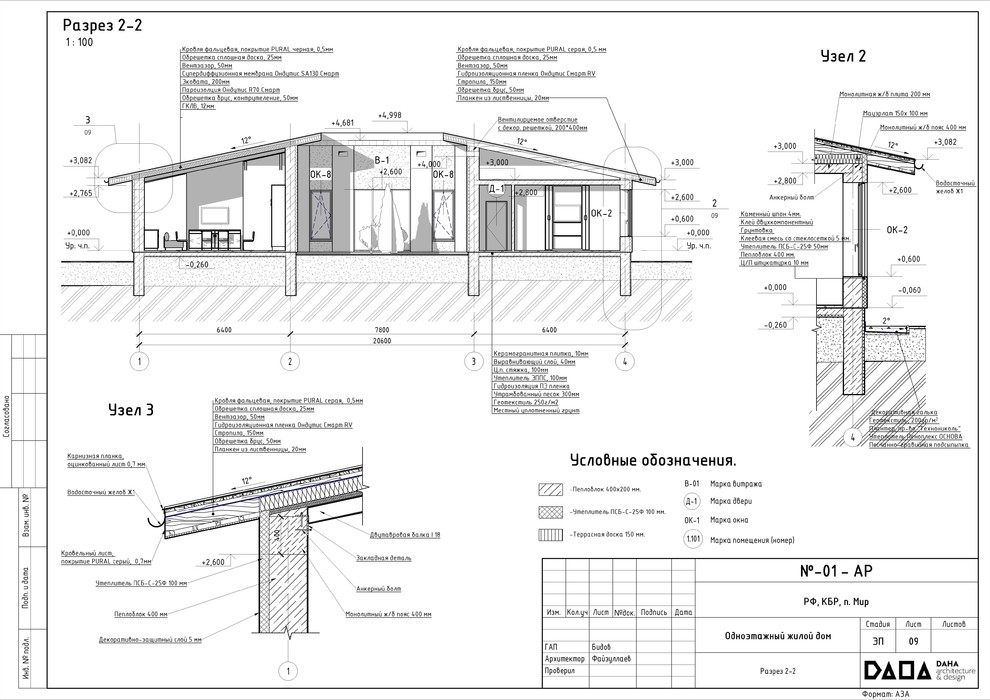 Современный одноэтажный дом с патио