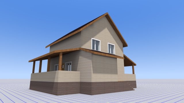 Каркасный индивидуальный дом на бетонном ленточном фундаменте [016.14]