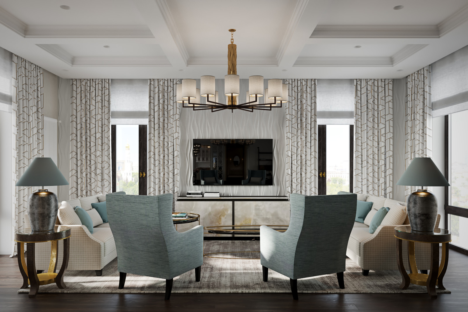 Апартаменты "Пресня Сити" в стиле Барбары Берри