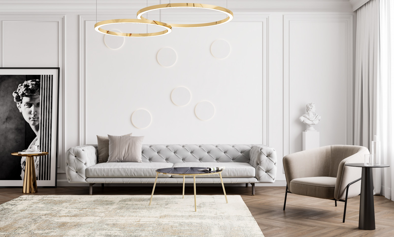 ГОСТИНАЯ В СТИЛЕ БУРЖУАЗНАЯ ЭКЛЕКТИКА В ЖК ЯМАЙКА 3