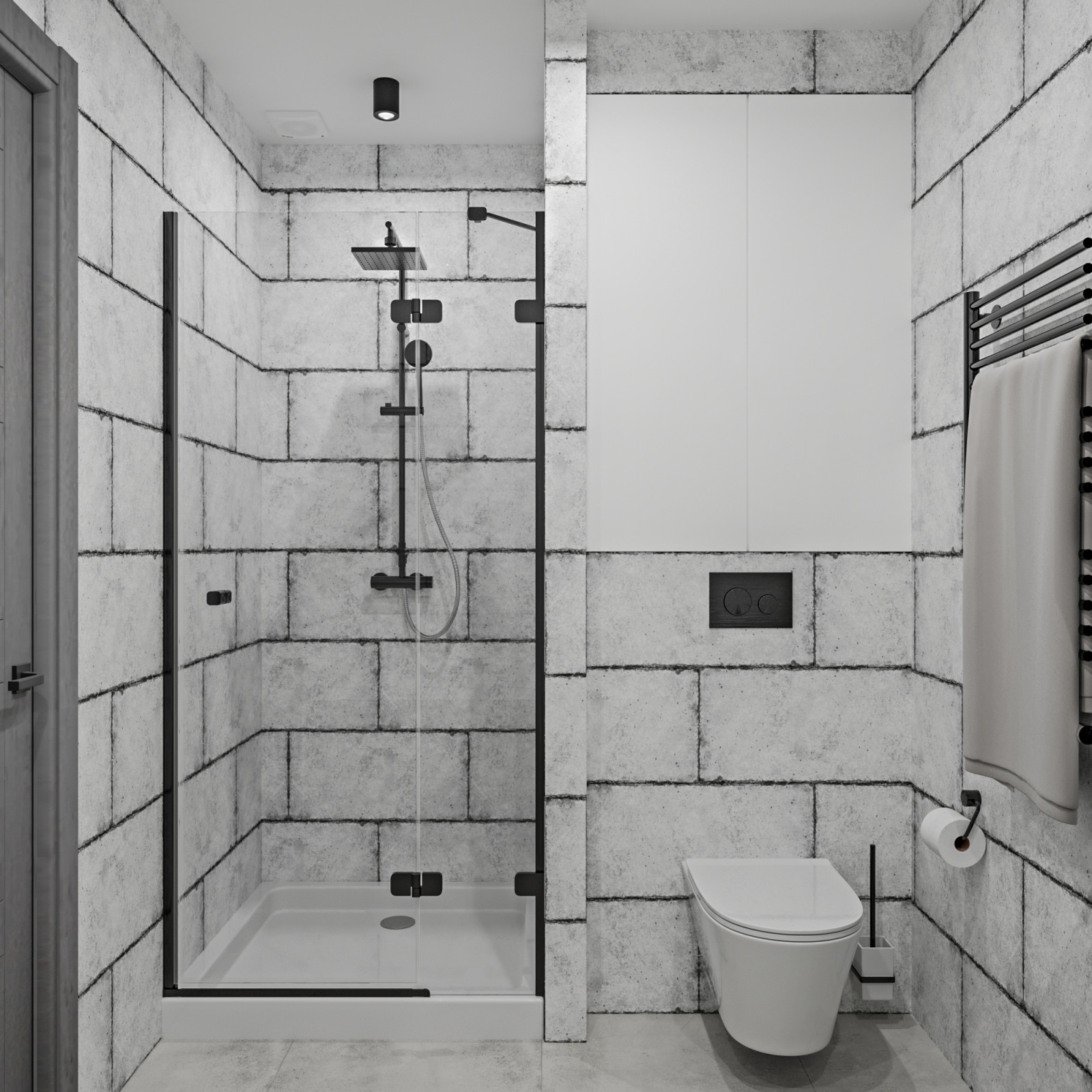 Серая квартира лофт