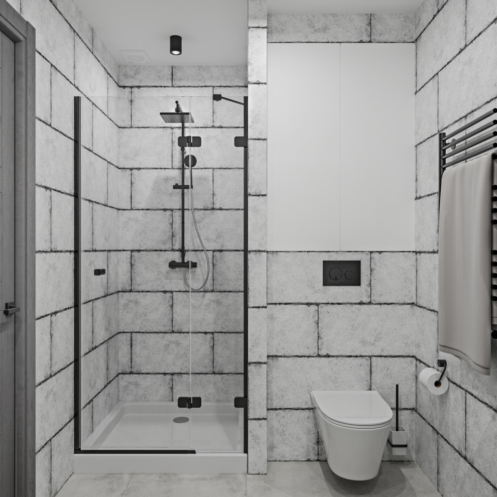 Серая квартира лофт