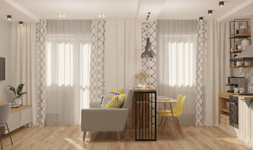 Визуализация гостиной и спальни