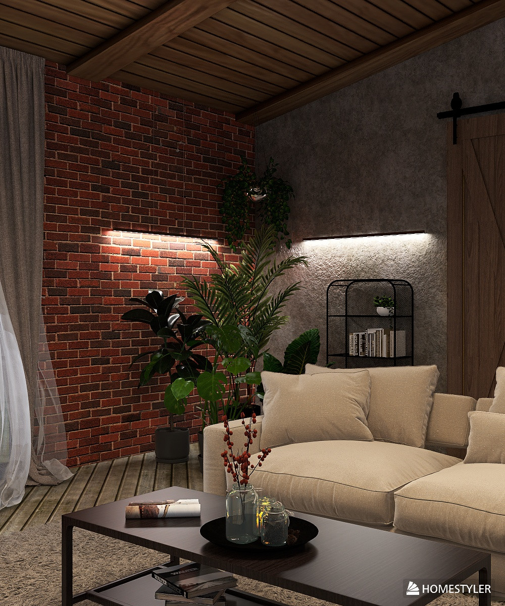 Обложка проекта: Гостиная в стиле гранж