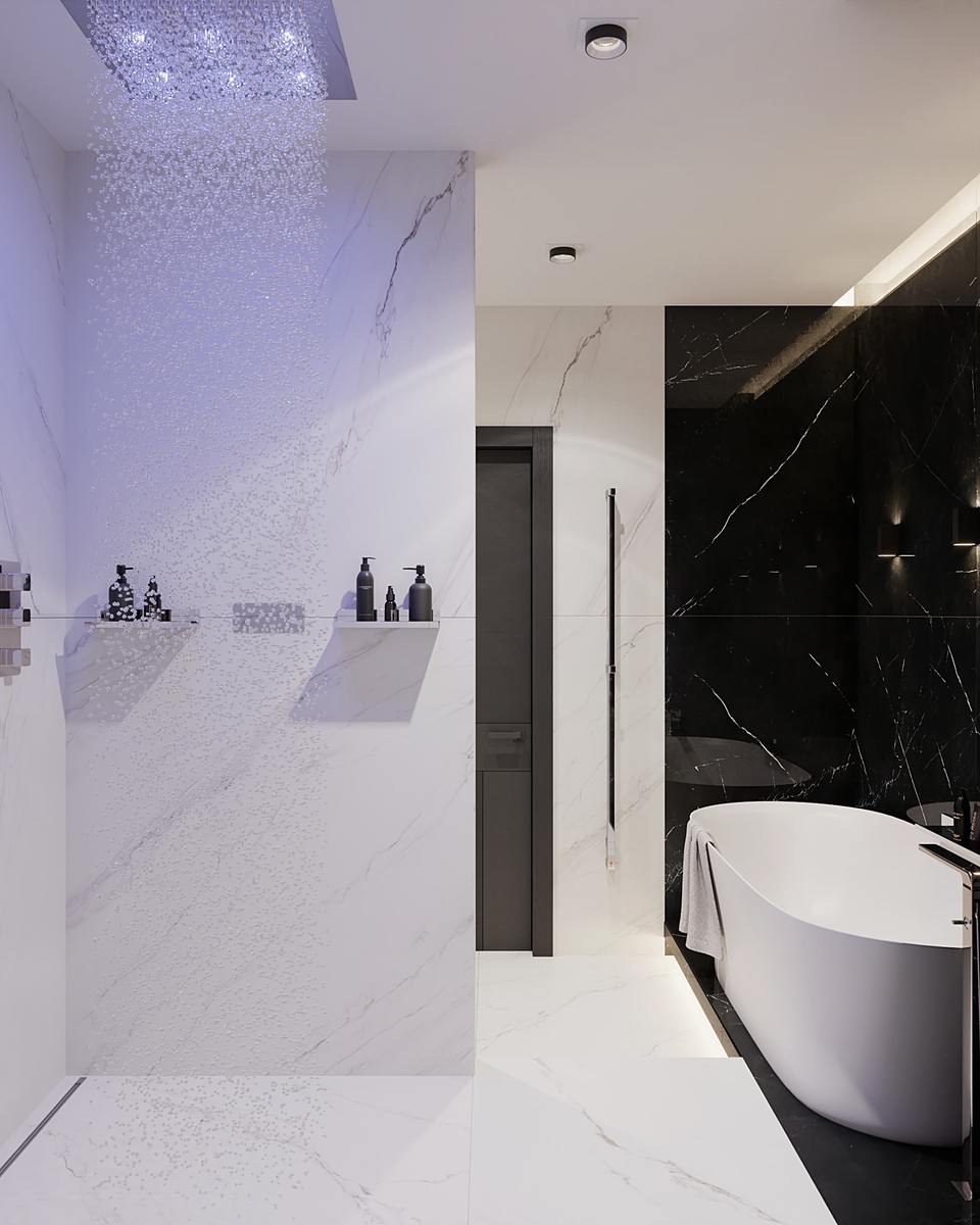 Интерьер квартиры в современном стиле, ЖК «Остров», 90 кв.м.