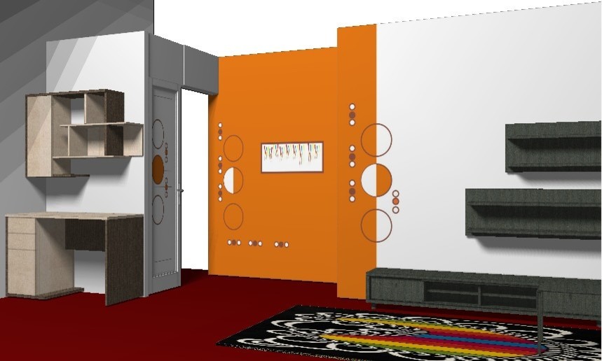 Обложка проекта: Косметический ремонт однокомнатной квартиры. Оранжевая стена