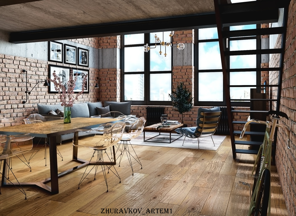Visualization of an apartment in loft style