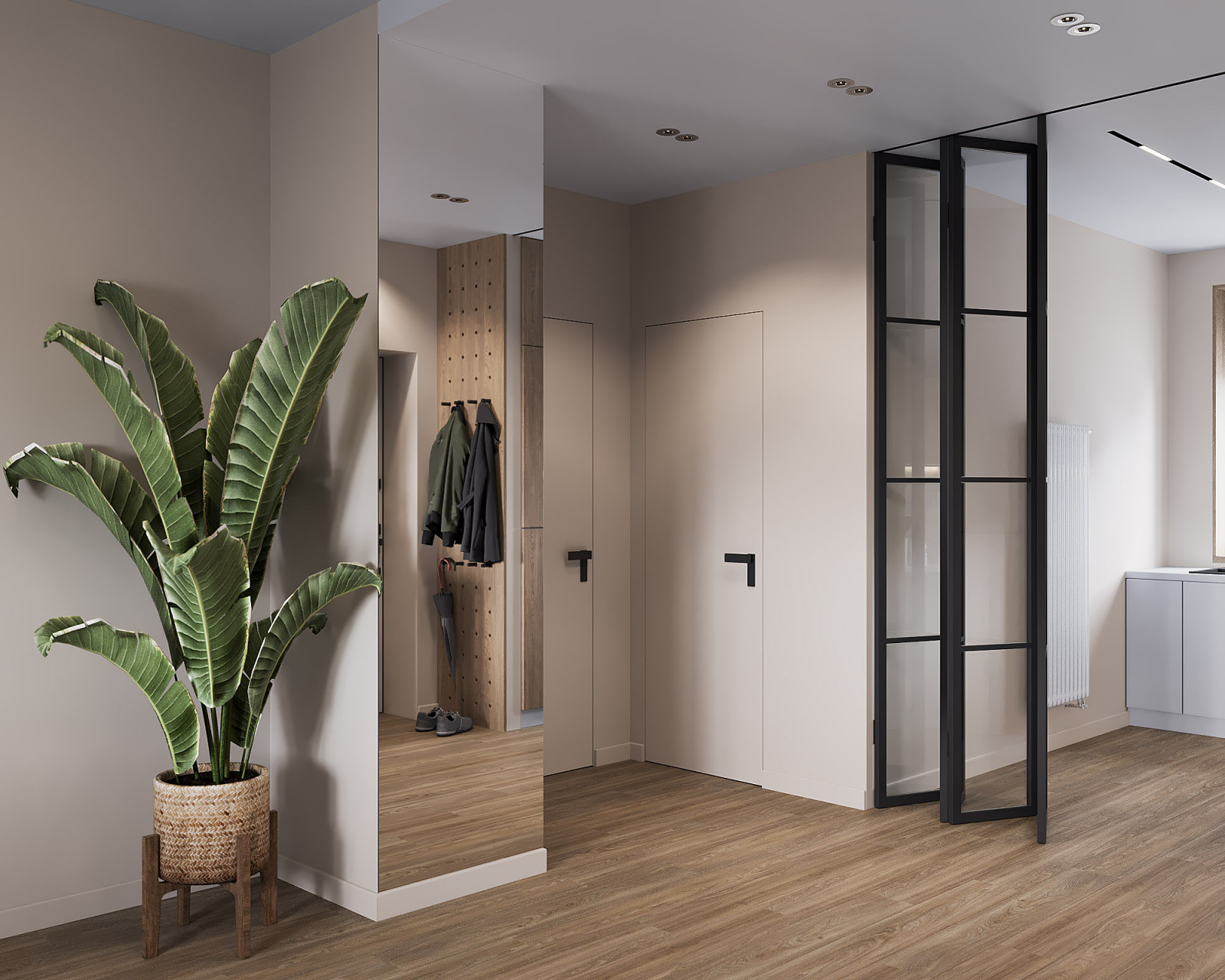 Зона коридора перед спальной и детской.