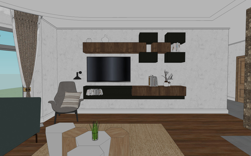 3D визуализация первого этажа дома