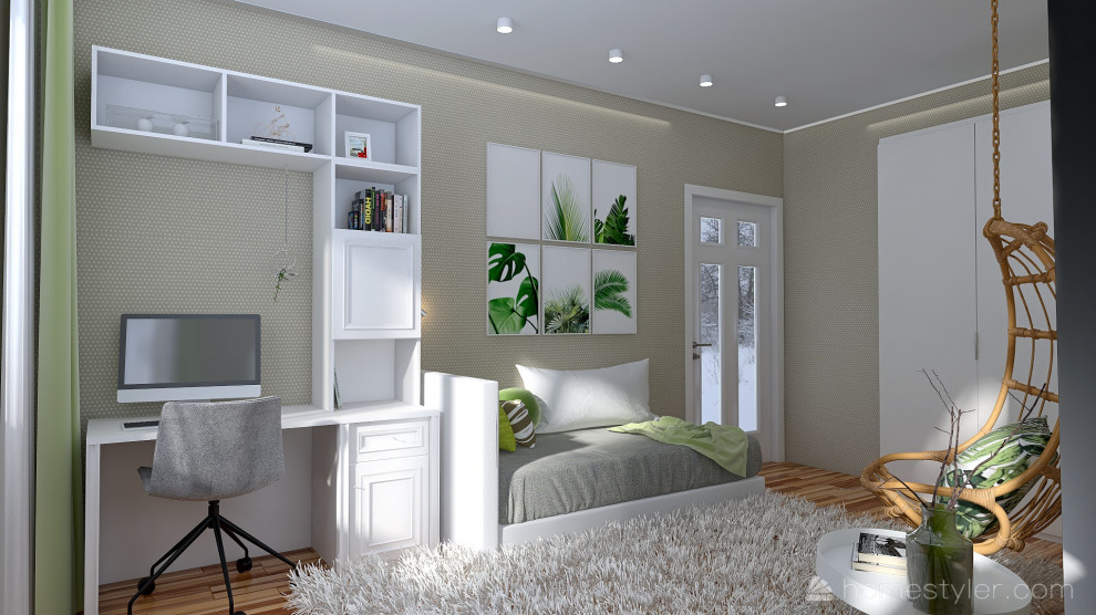 Детская в лаконичном современном стиле, в приятных природных оттенках