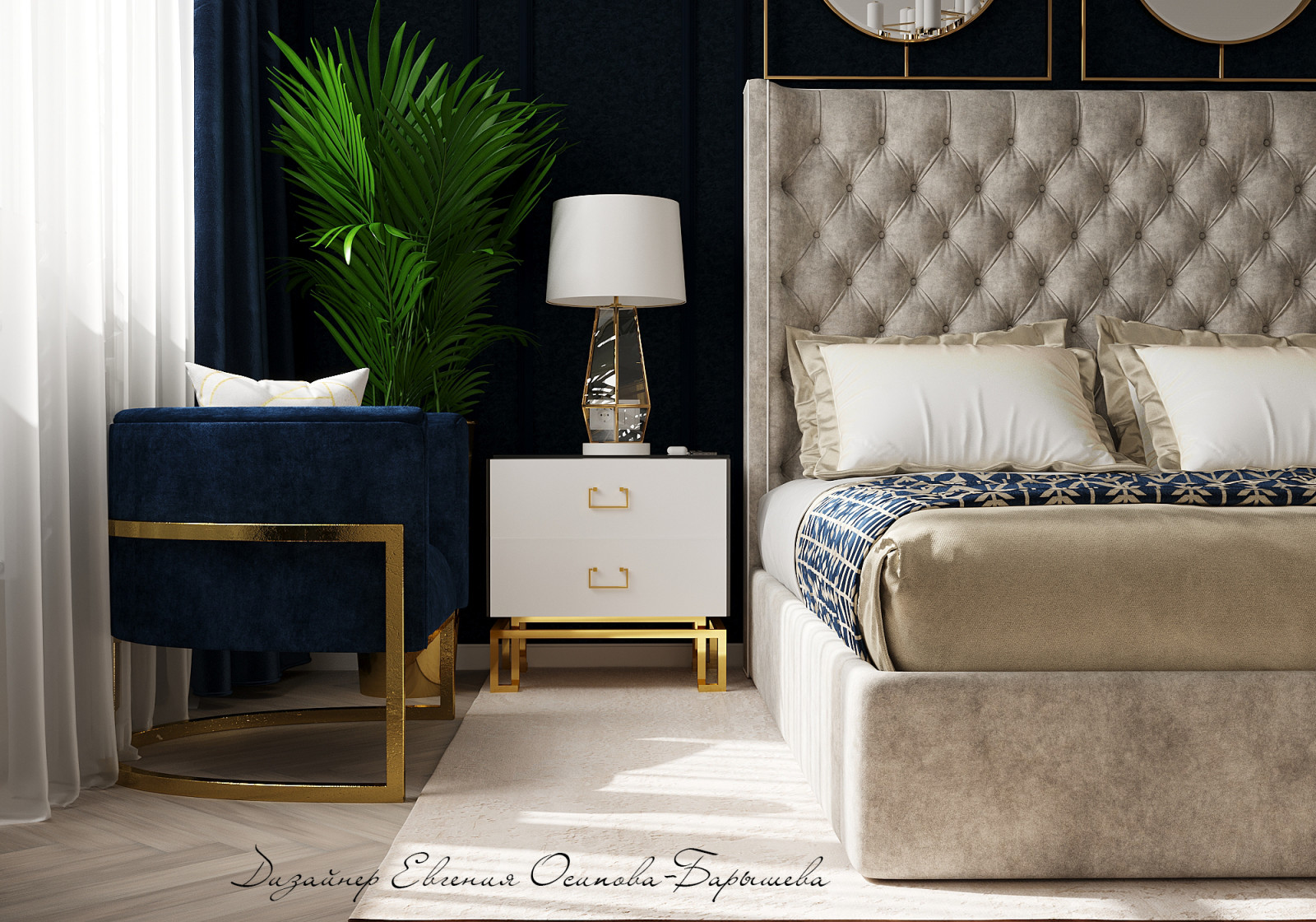 Спальня в классическом стиле с элементами арт-деко