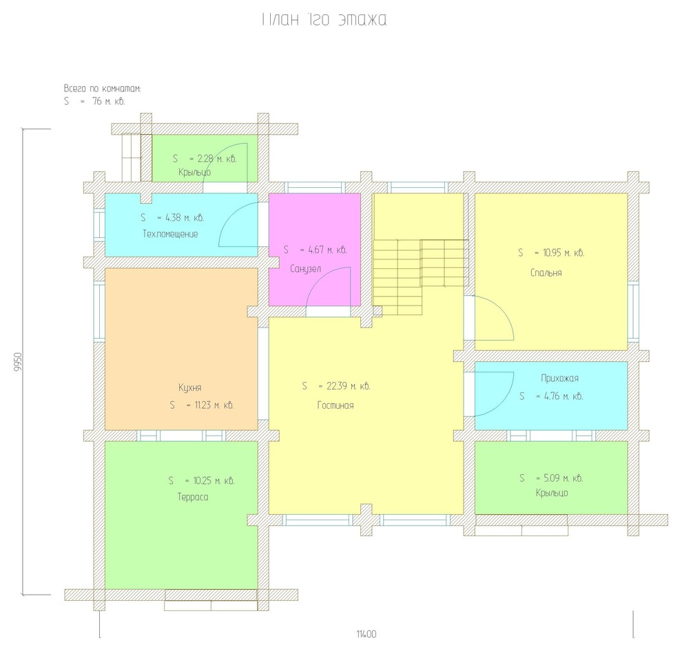Проект 290 Дом 9.95м х 11.4м