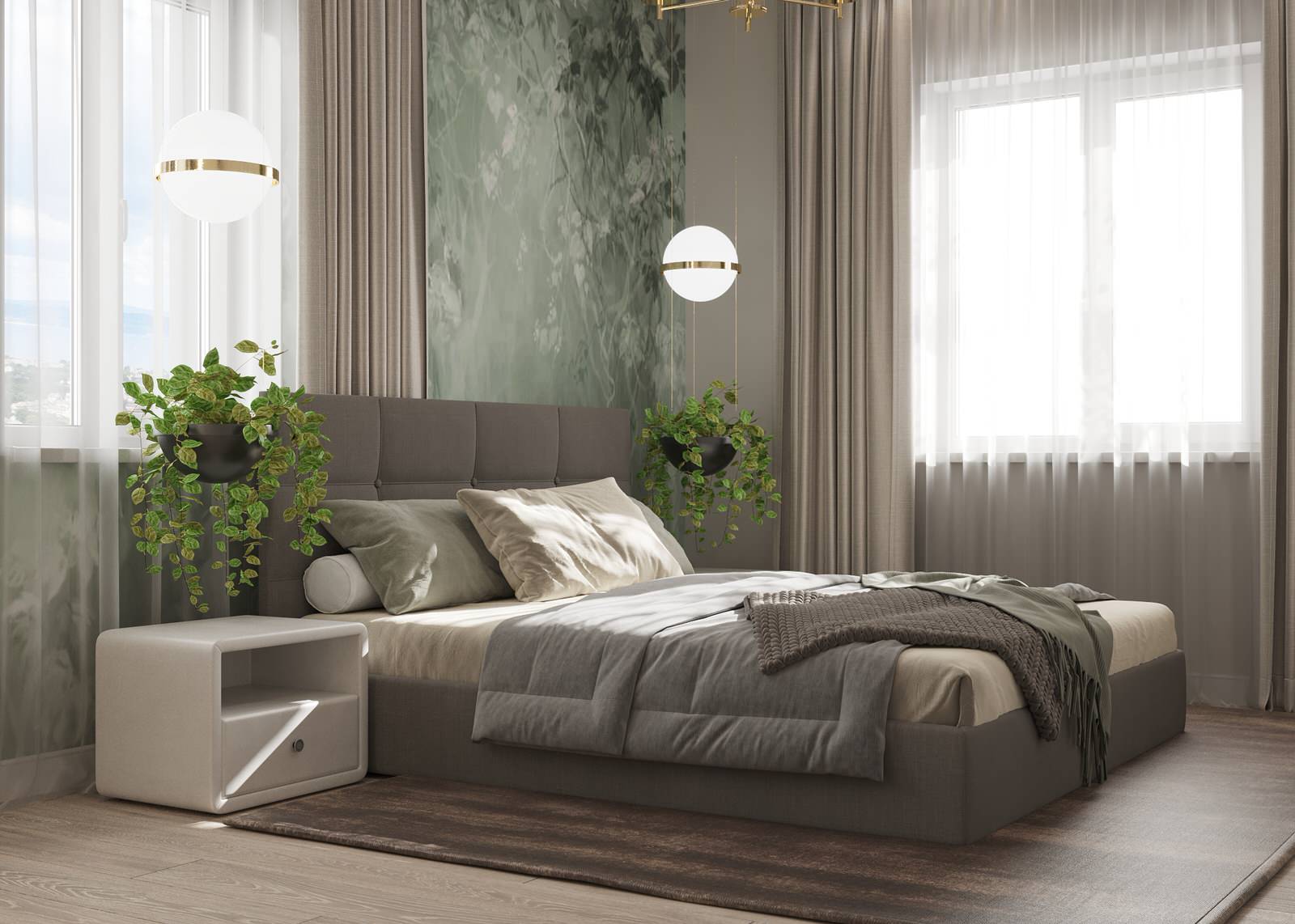 Спальня современный с экостилем