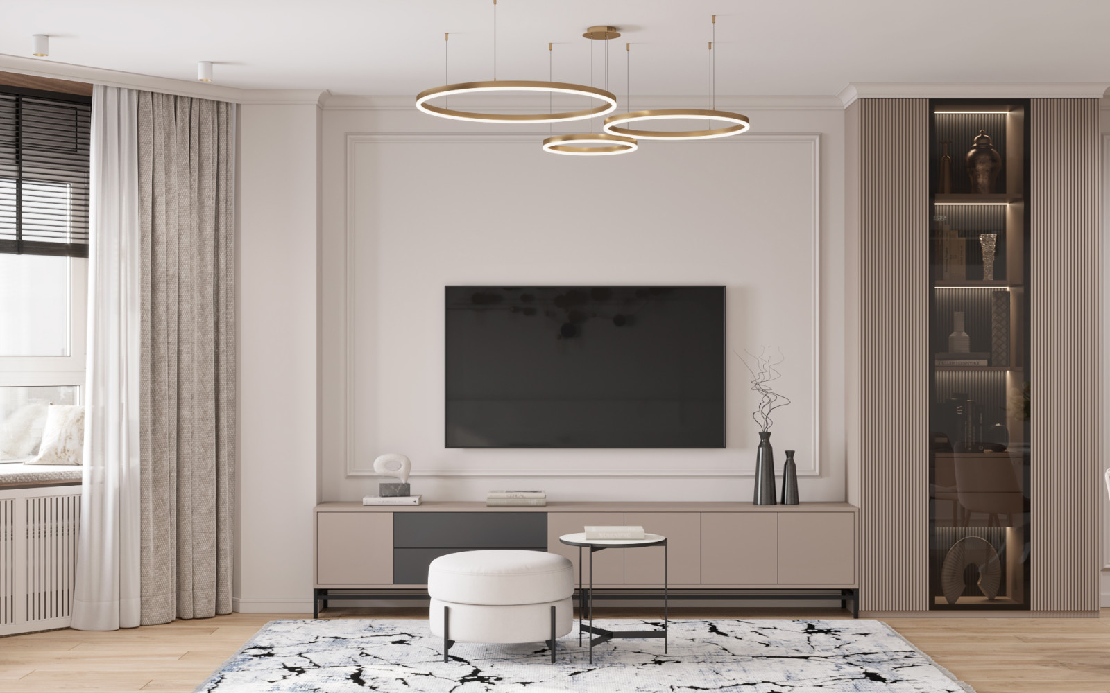 3-комнатная квартира для семьи в стиле современной классики