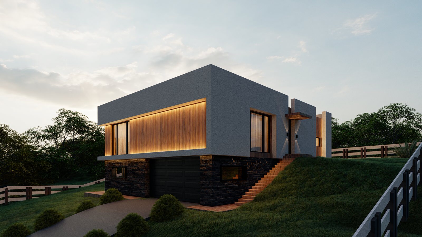 Стиль хайтек – дом (S 194 м2)