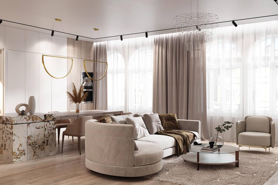 Обложка проекта: Современная классика в ЖК Русский Дом - 170 метров