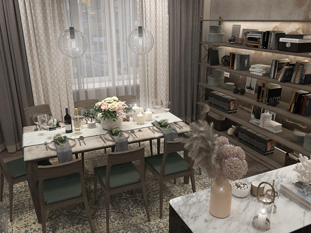 Гостиная, кухня и полноценная столовая в одном помещении