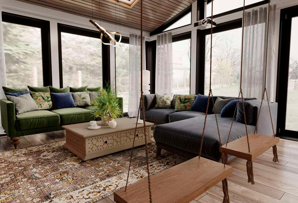 Загородный дом 147,7 м² с черными акцентами