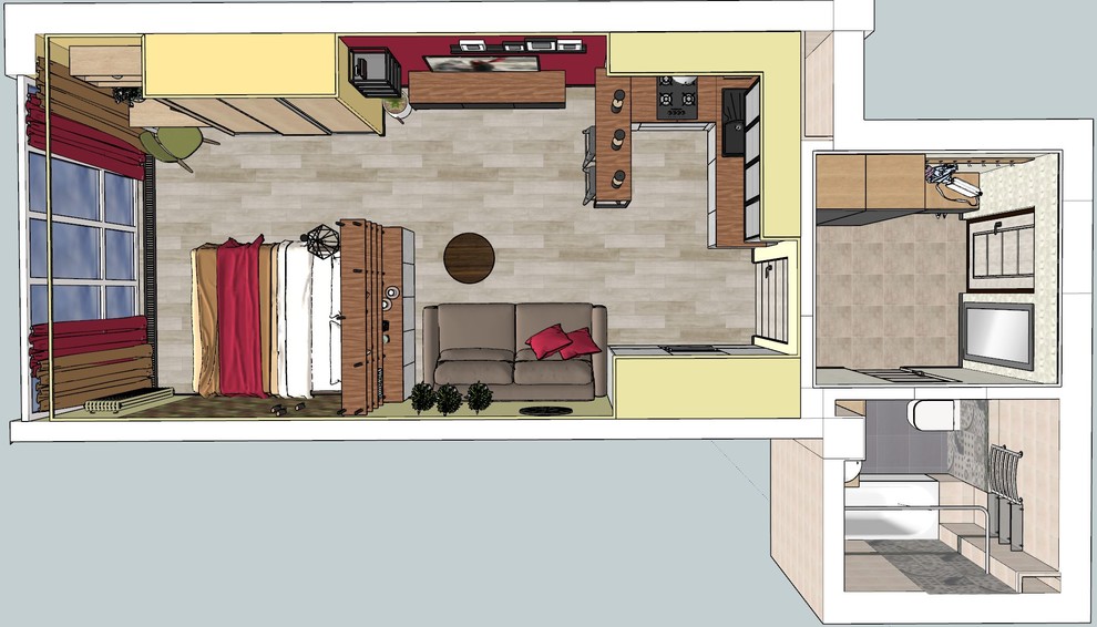 Студия в индустриальном стиле