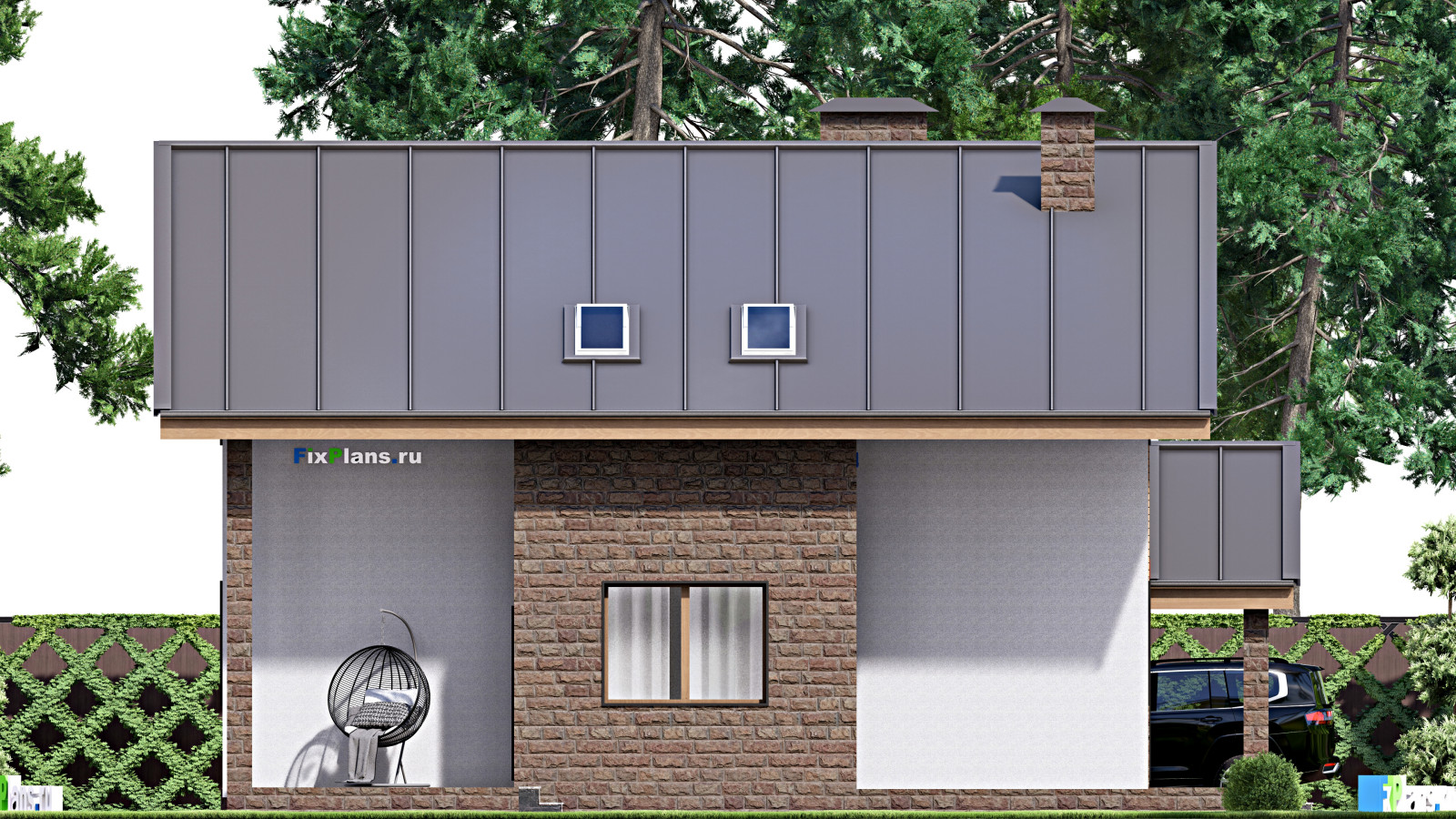 Проект дома с мансардой 13х16 м S160м2 F-16784