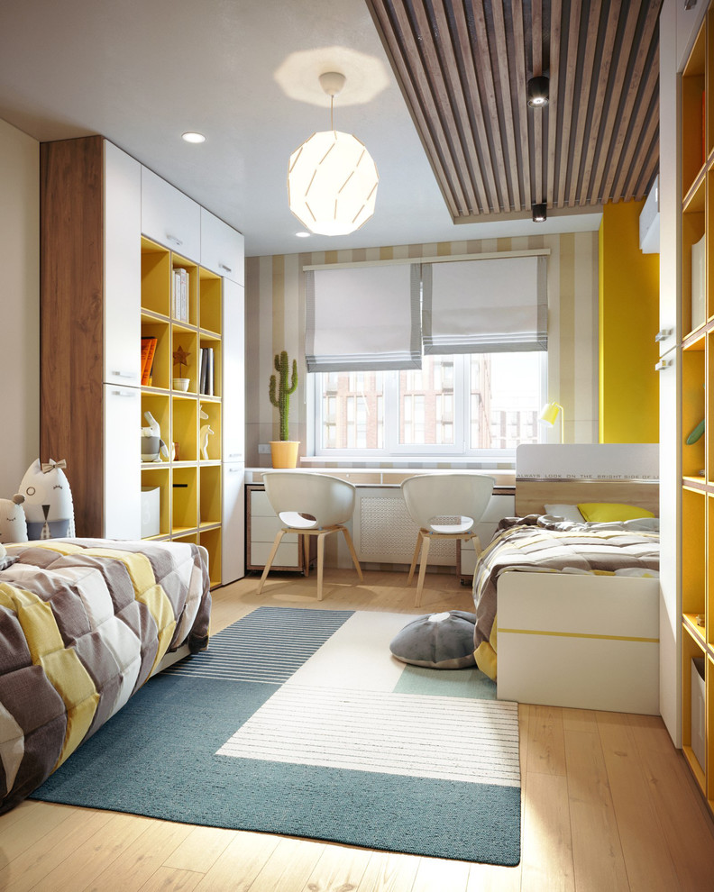 Дизайн интерьера детской для молодой пары с двумя детьми