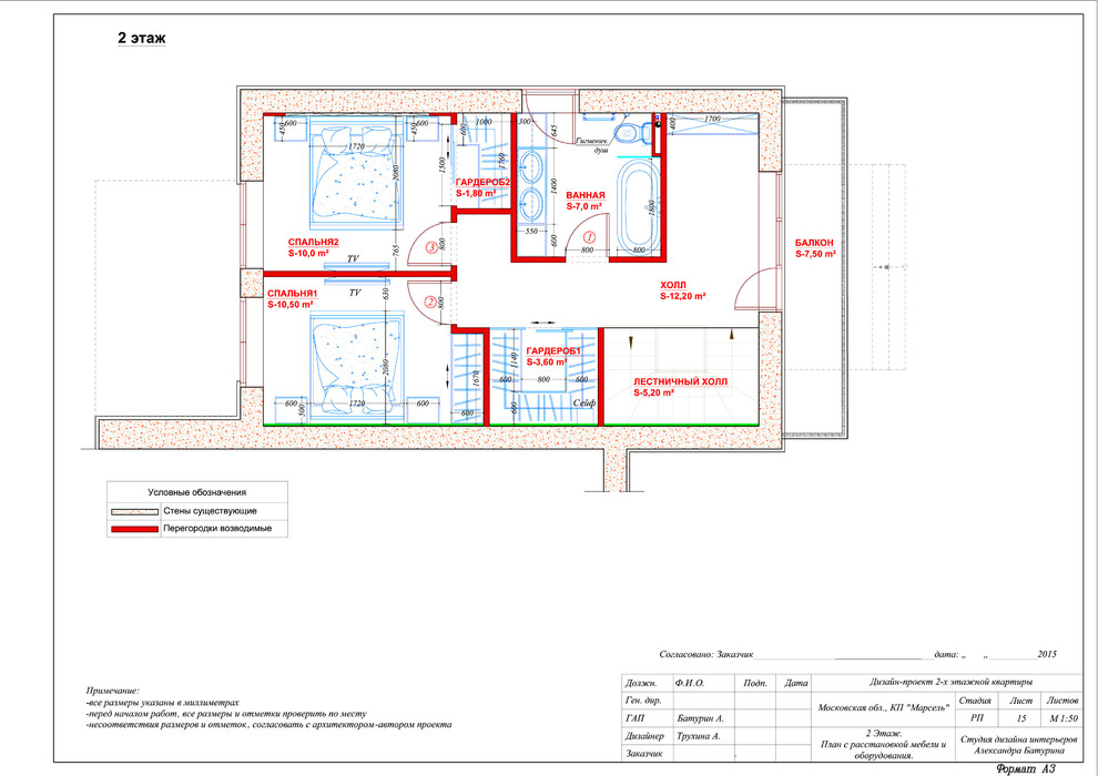 2 этаж. План перепланировки