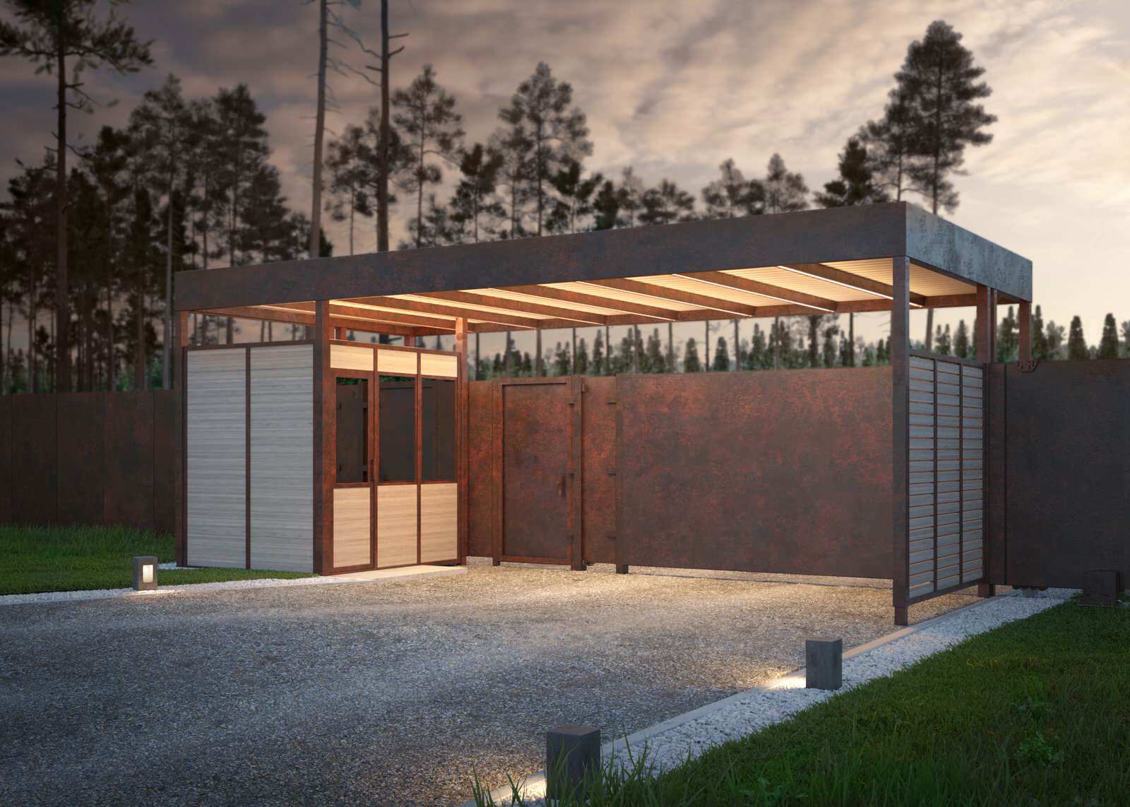 Дом охотника. Благоустройство территории.