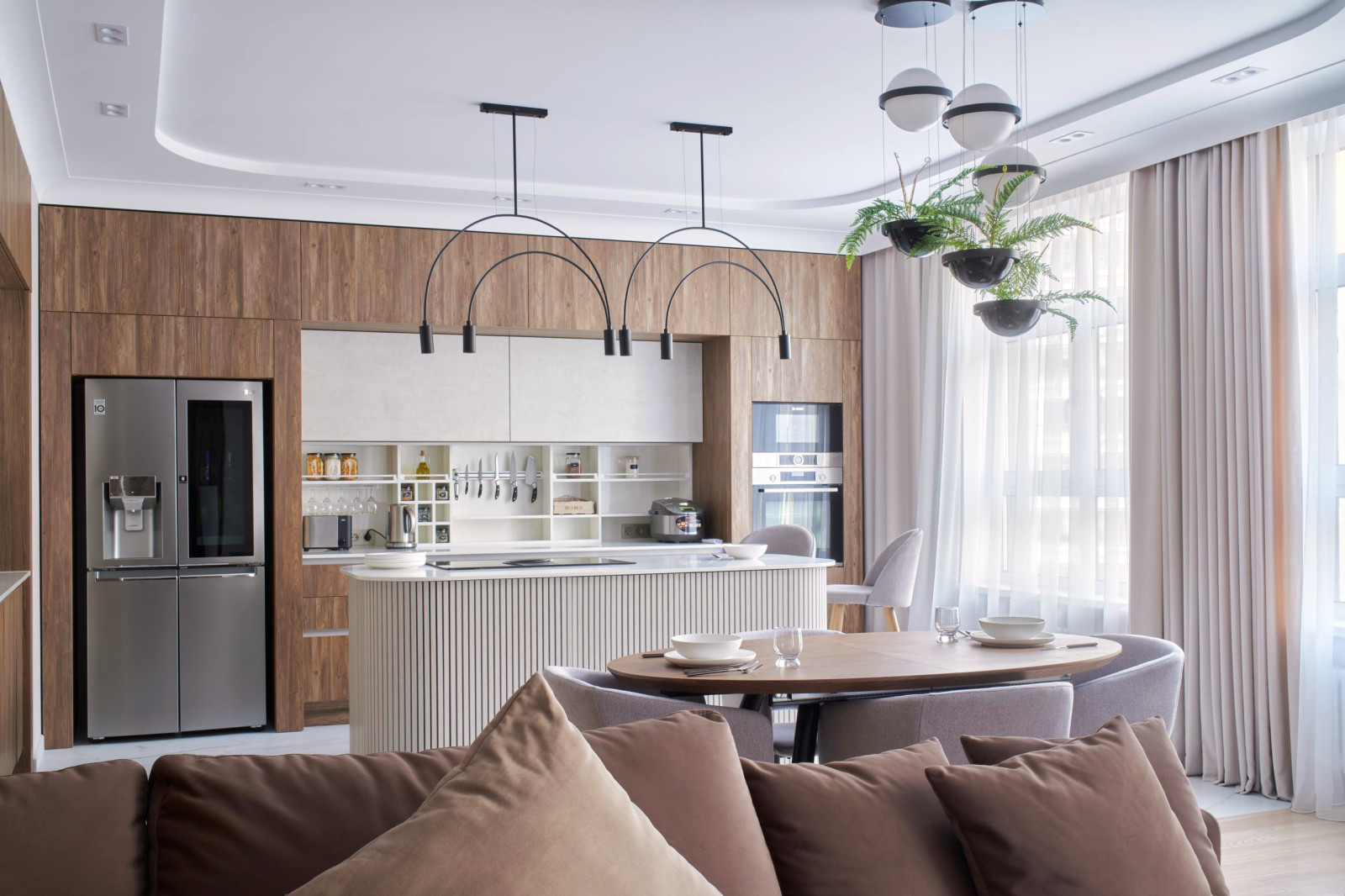 Кухня-гостиная 74 кв.м. 2020 г. Фотографии.