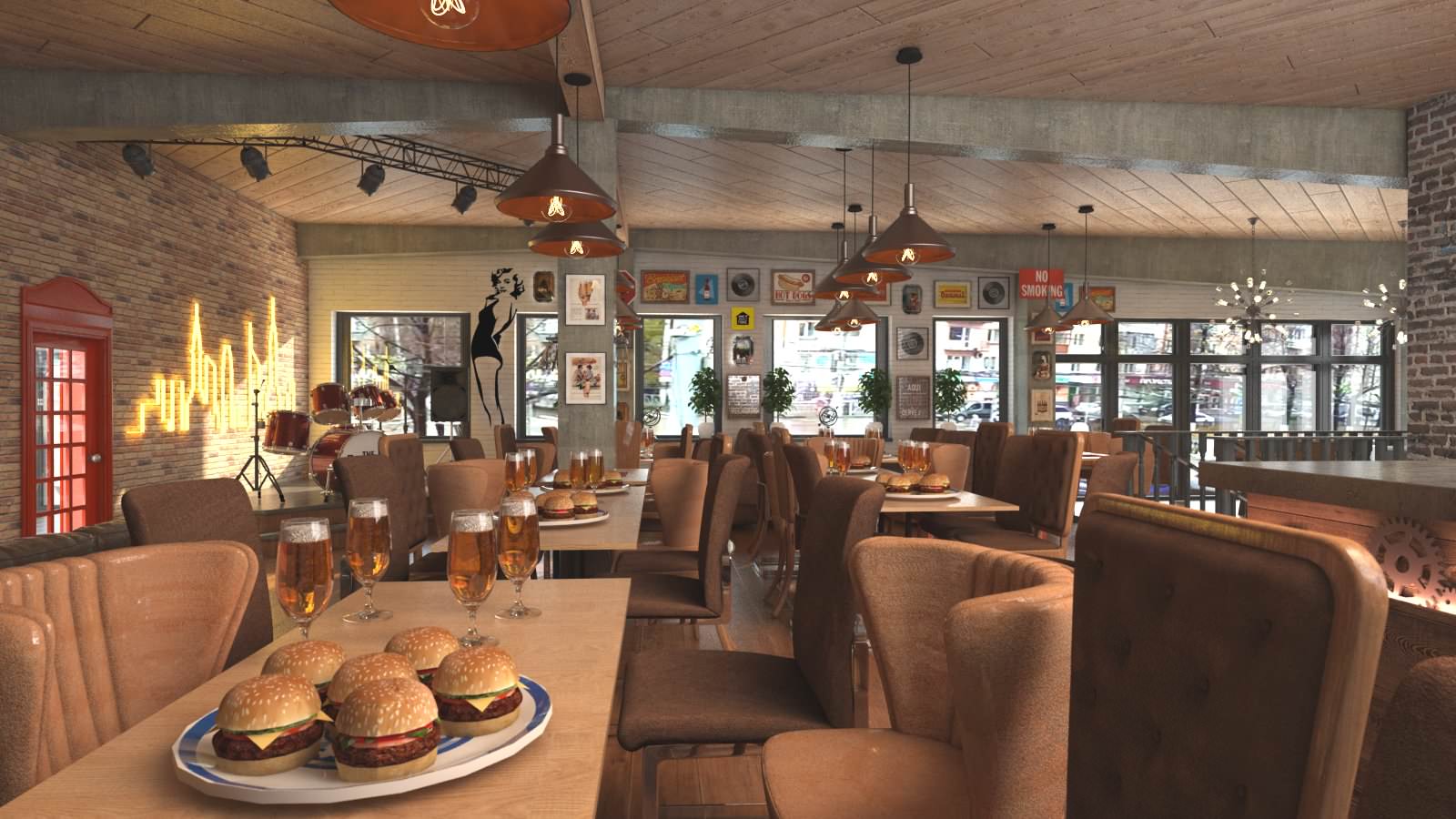 Grand Bar паб в лофт стиле