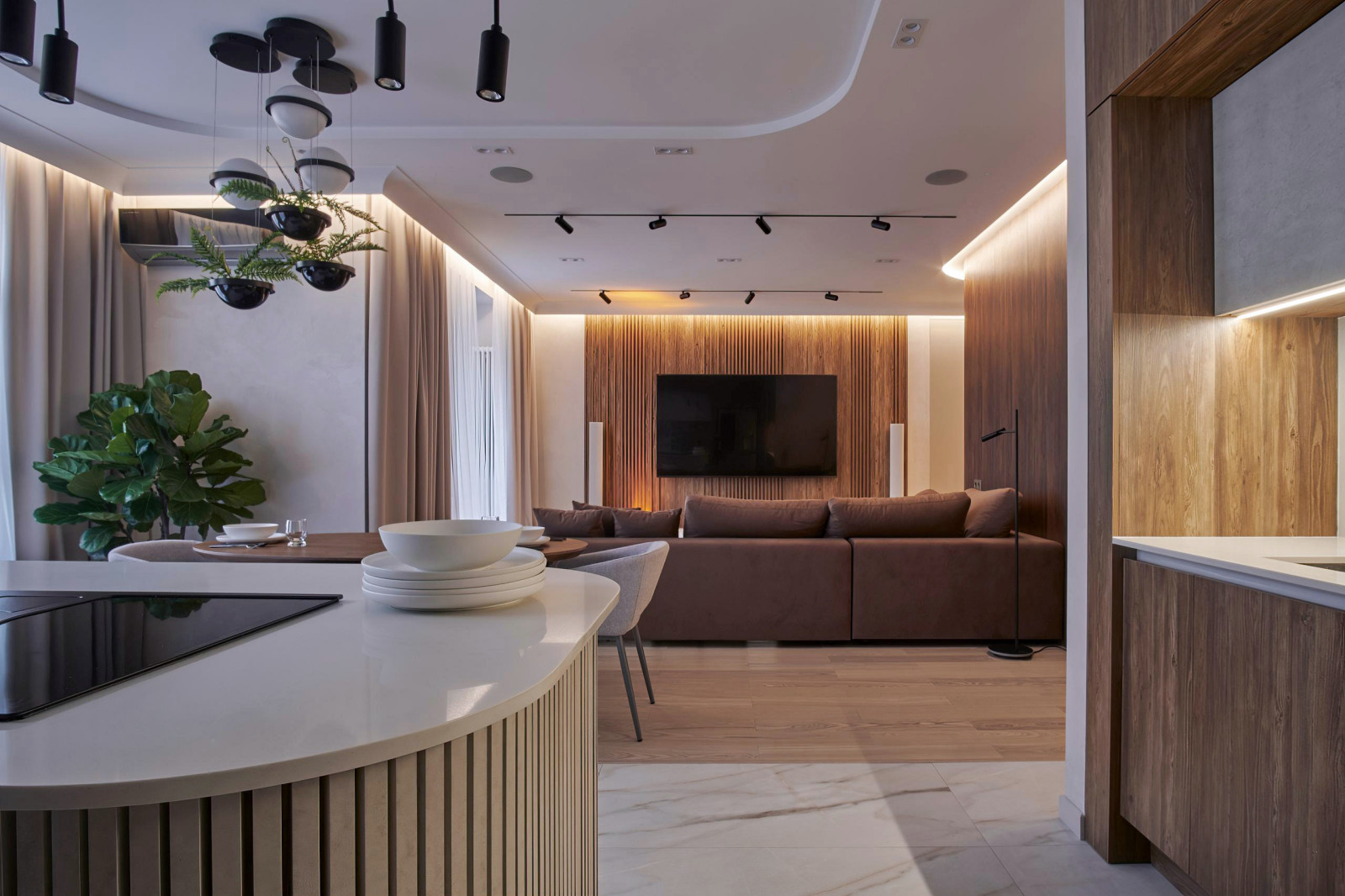 Кухня-гостиная 74 кв.м. 2020 г. Фотографии.