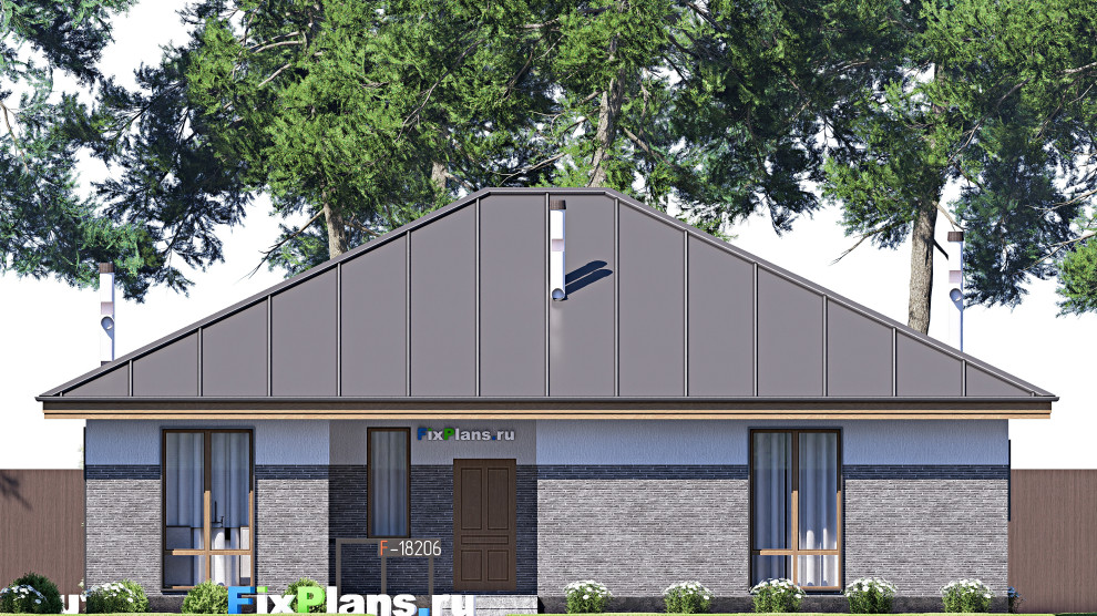 Проект одноэтажного дома 13х15м S135м2 F-18206