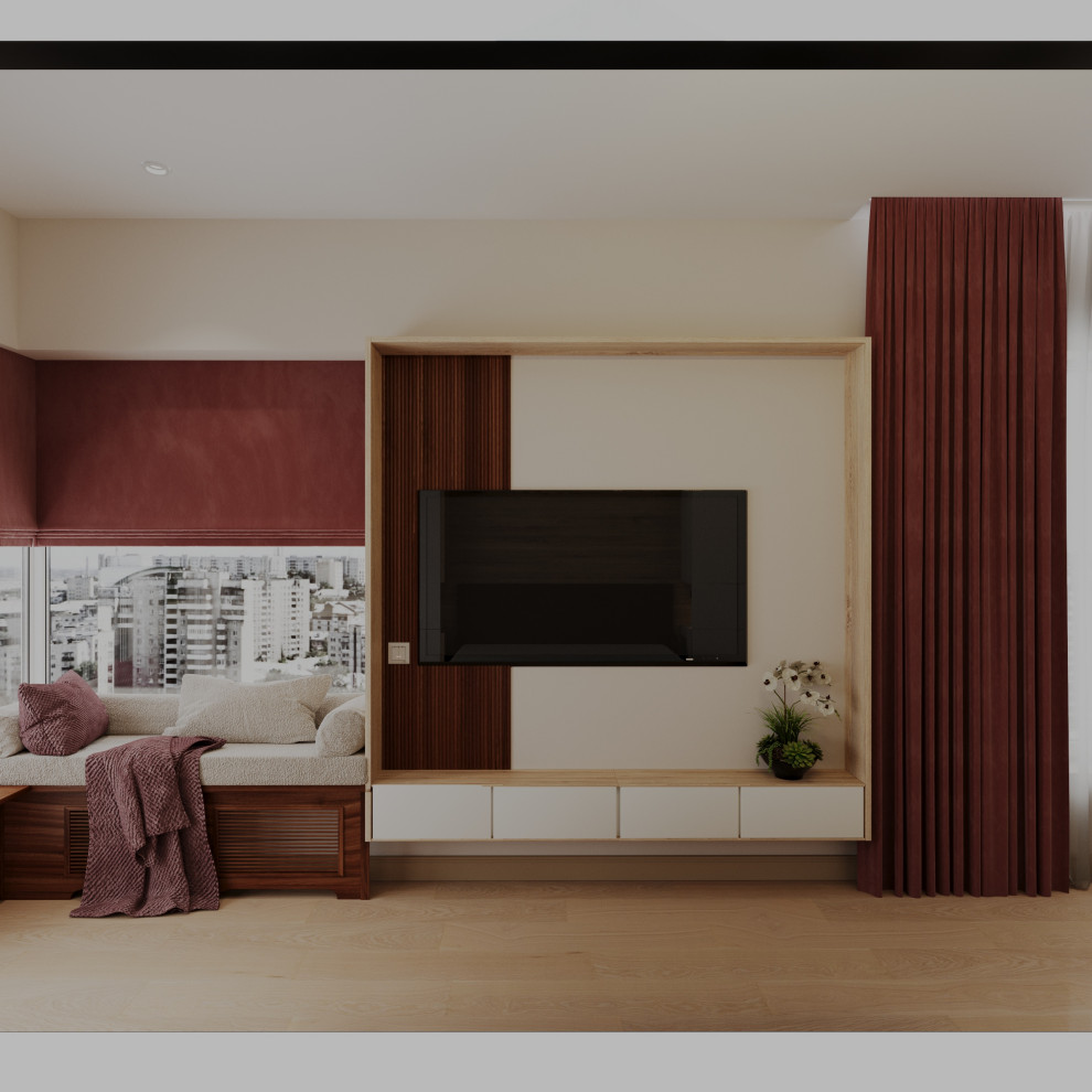 Семейная гармония: тёплый интерьер с яркими акцентами