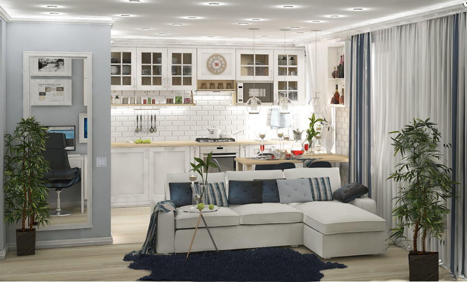 Проект квартиры для молодой семьи 36 м.кв.