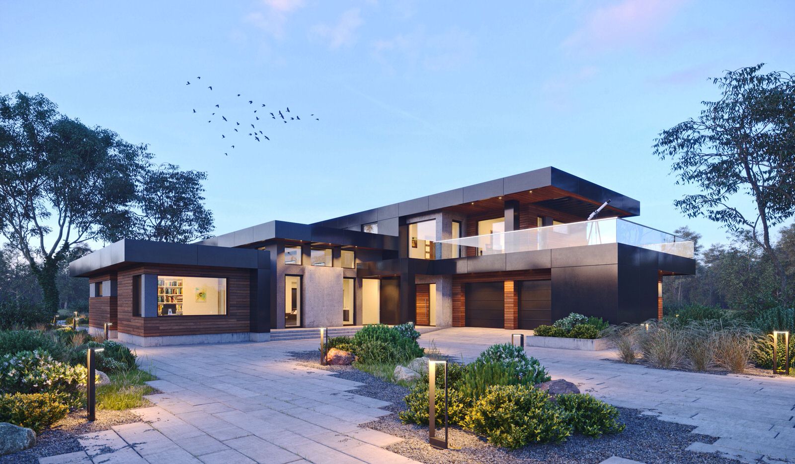 Обложка проекта: Проект с плоской кровлей 522 м2