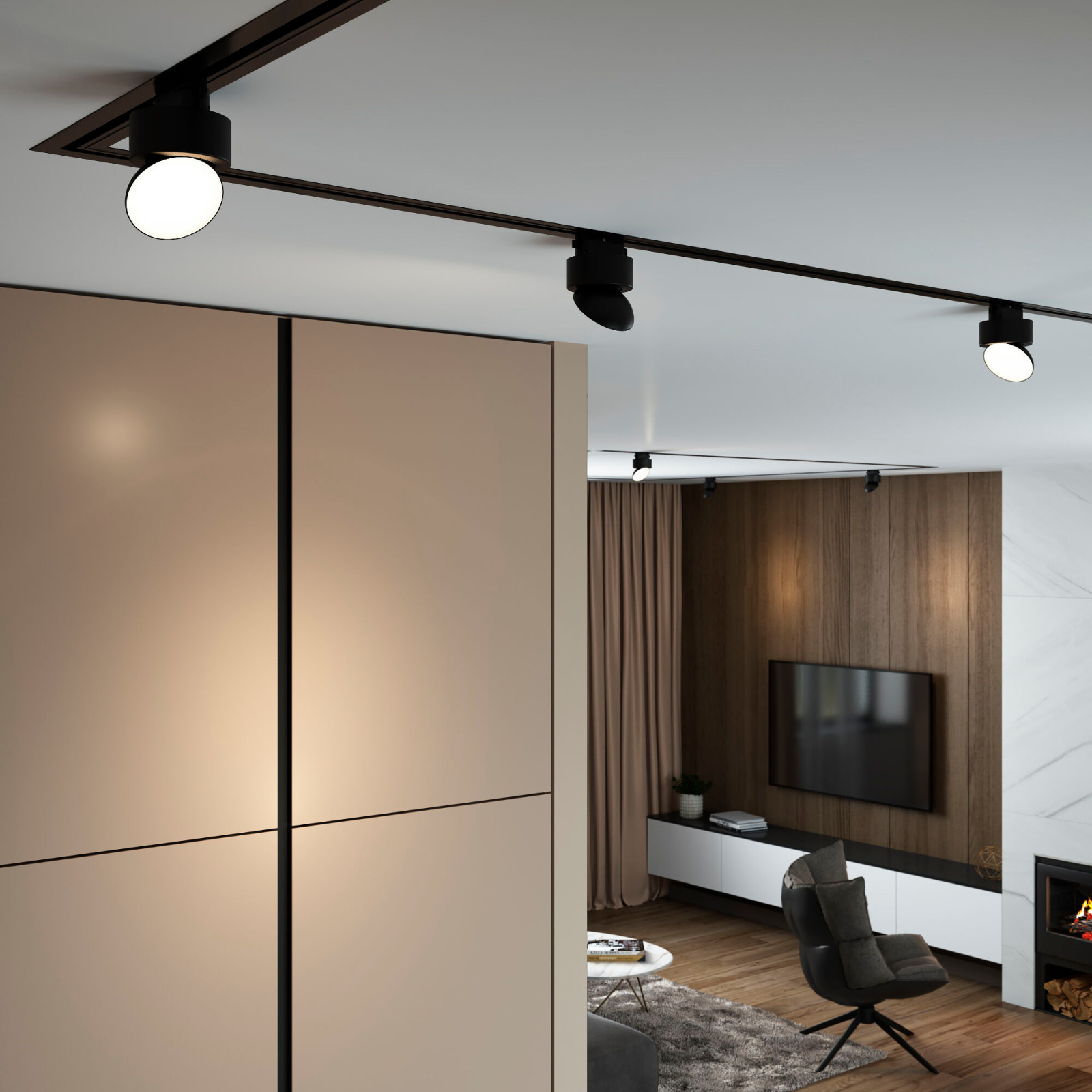 Basic System Трековый светильник 10W 4200K Smooth черный