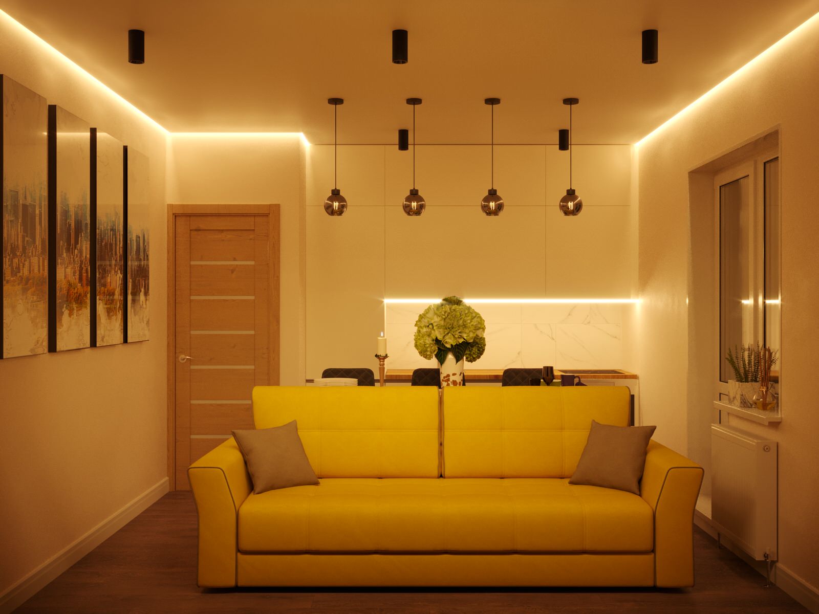 Дизайн-проект однокомнатной квартиры.