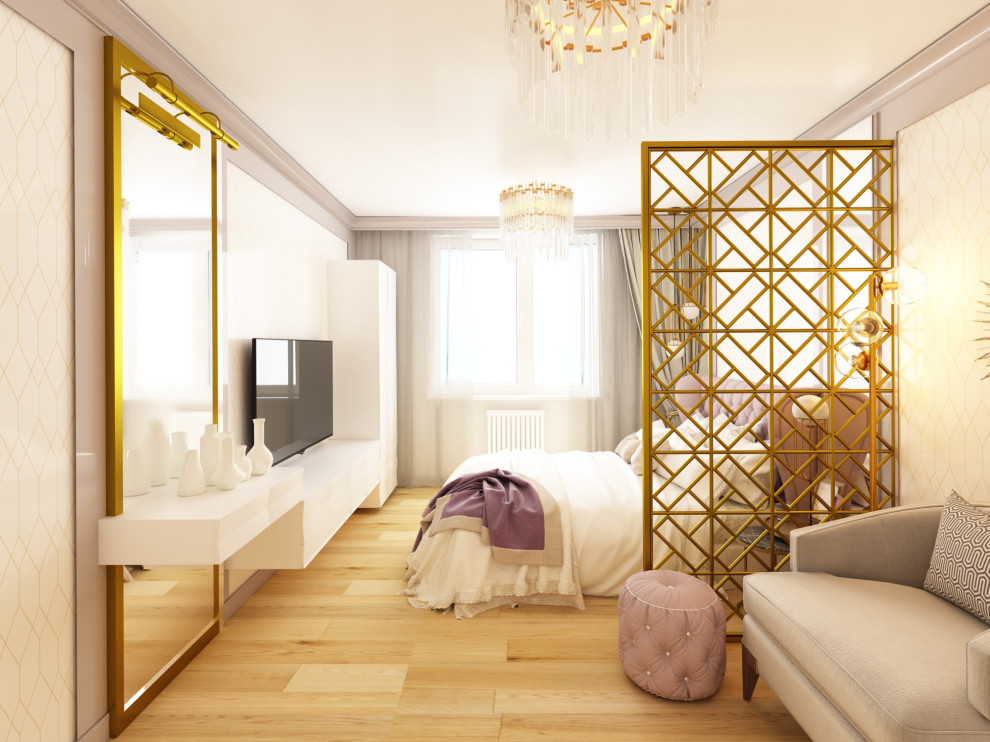 Однокомнатная квартира для девушки. Спальня