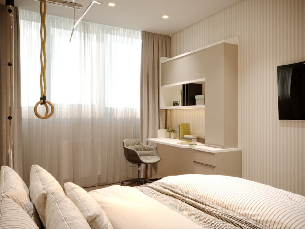 Дизайн-проект трехкомнатной квартиры в бежевых оттенках