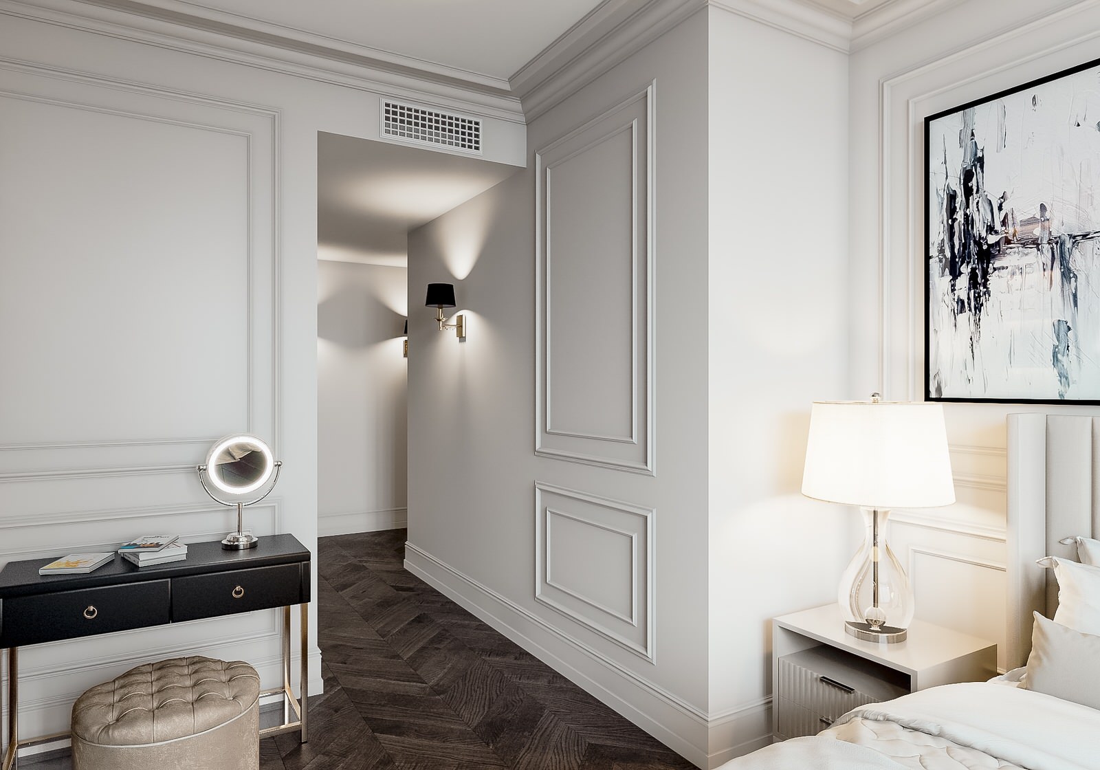 Светлая квартира в стиле неоклассика