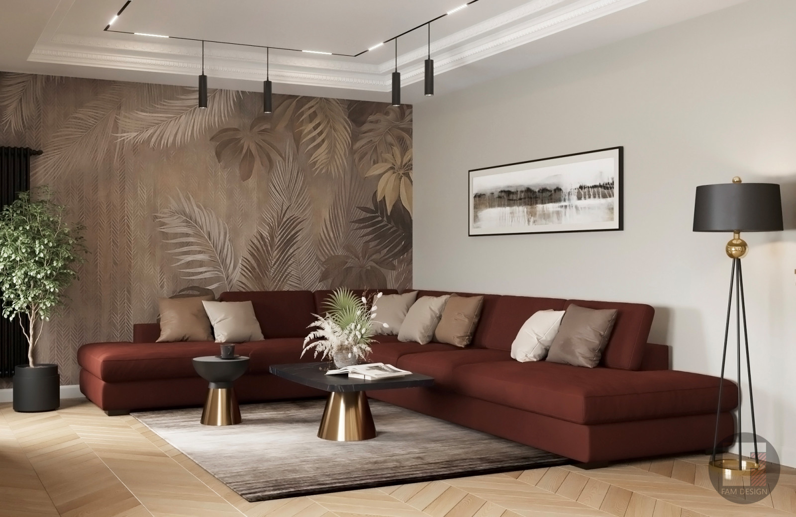 Стильная гостиная в неоклассике