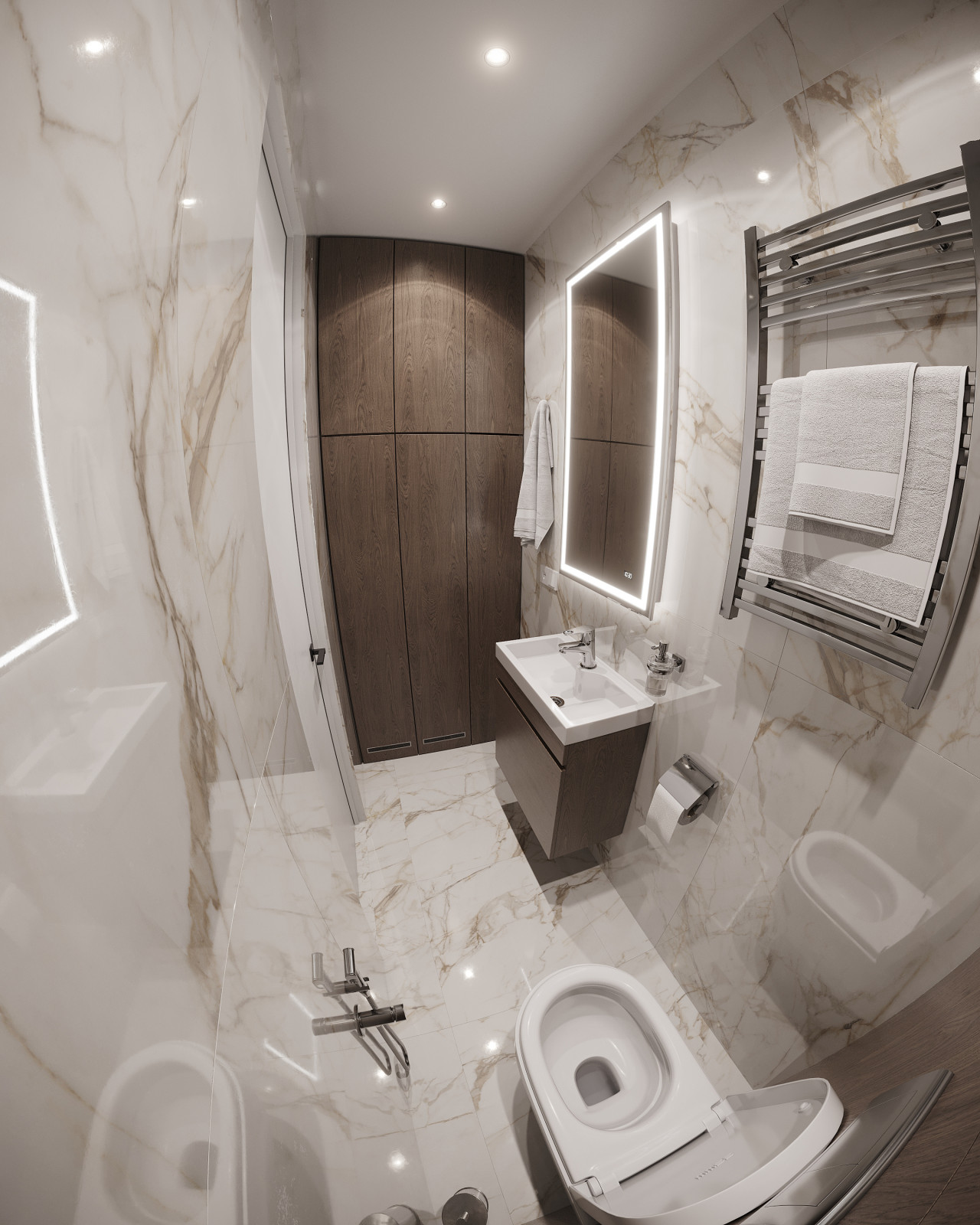 Дизайн и 3д-визуализация санузлов в ЖК Преображение