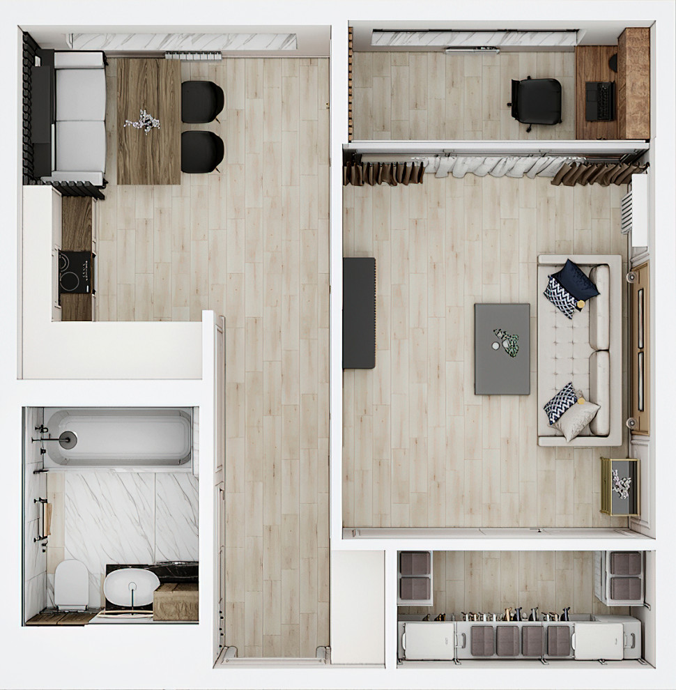 Обложка проекта: Жк Западный Порт! Стильный Дизайн Однушки 40 м2 в Москве