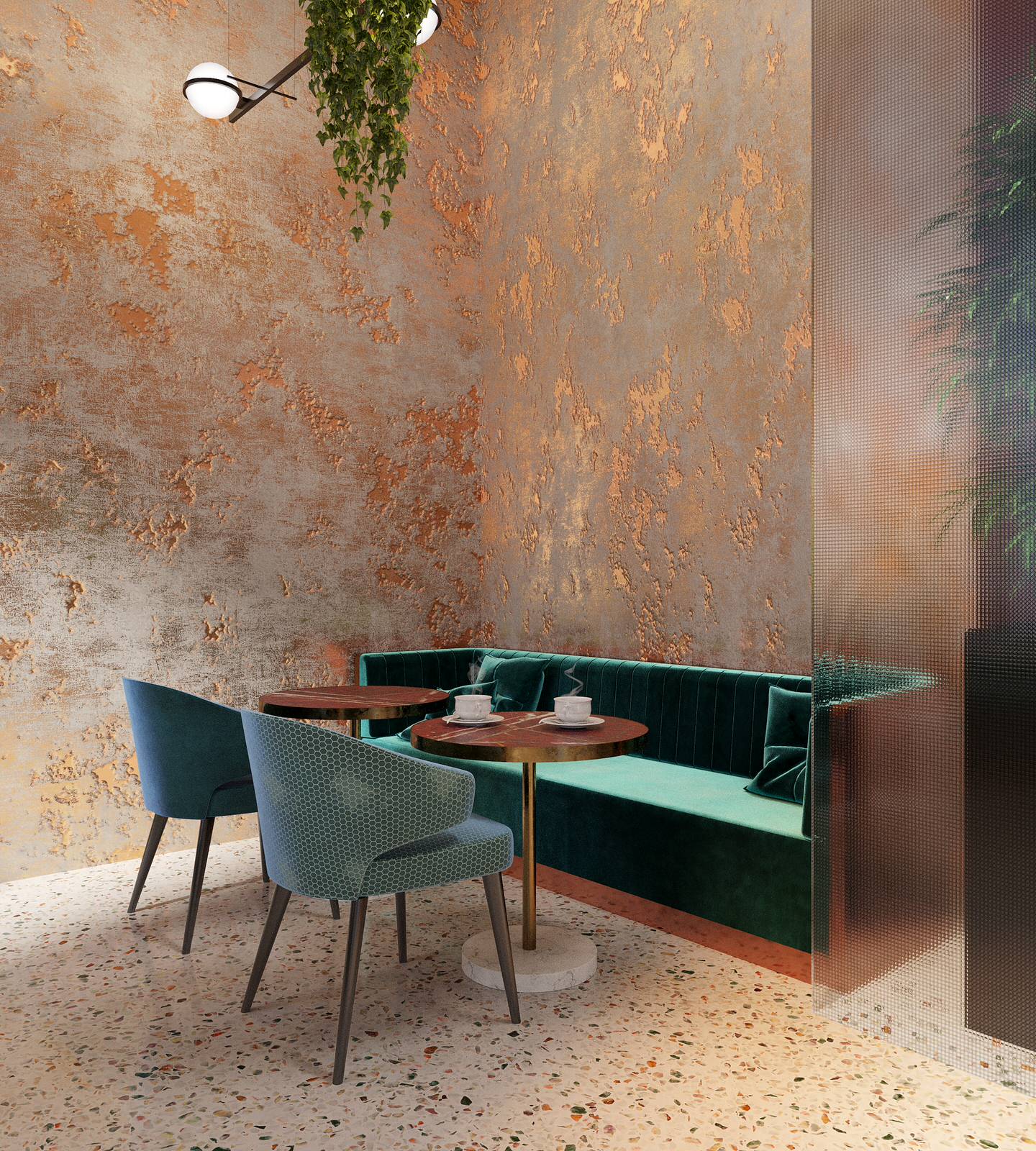 Interior visualisation of cafe and restaurant Villa Forli