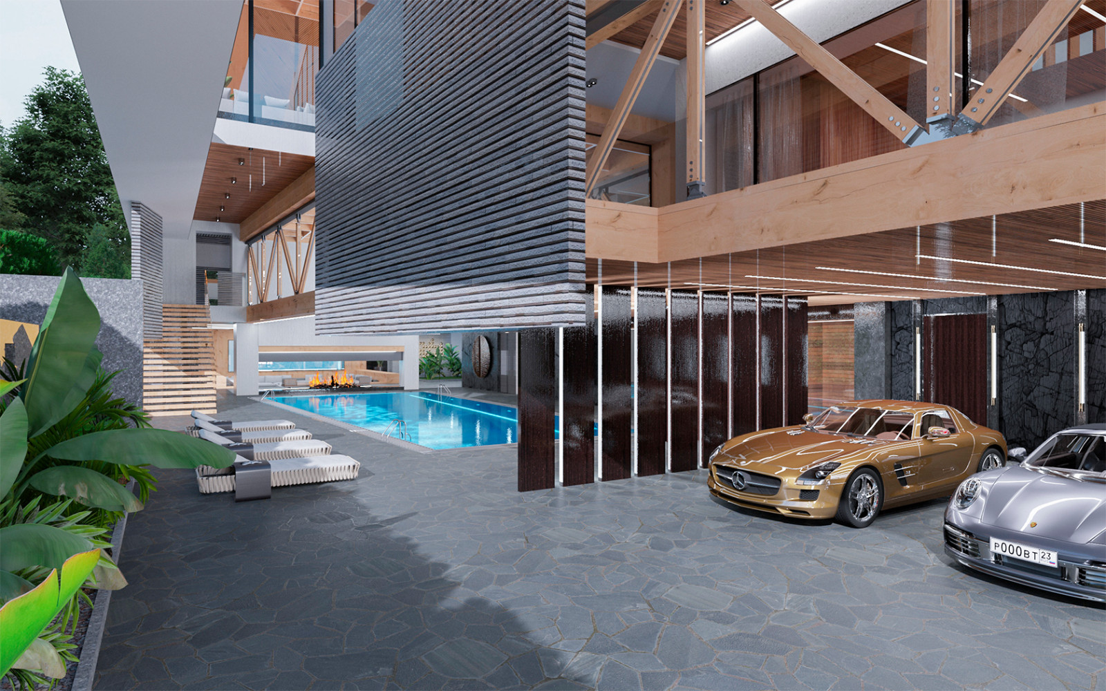 Дом парящий над рельефом 2700 м2